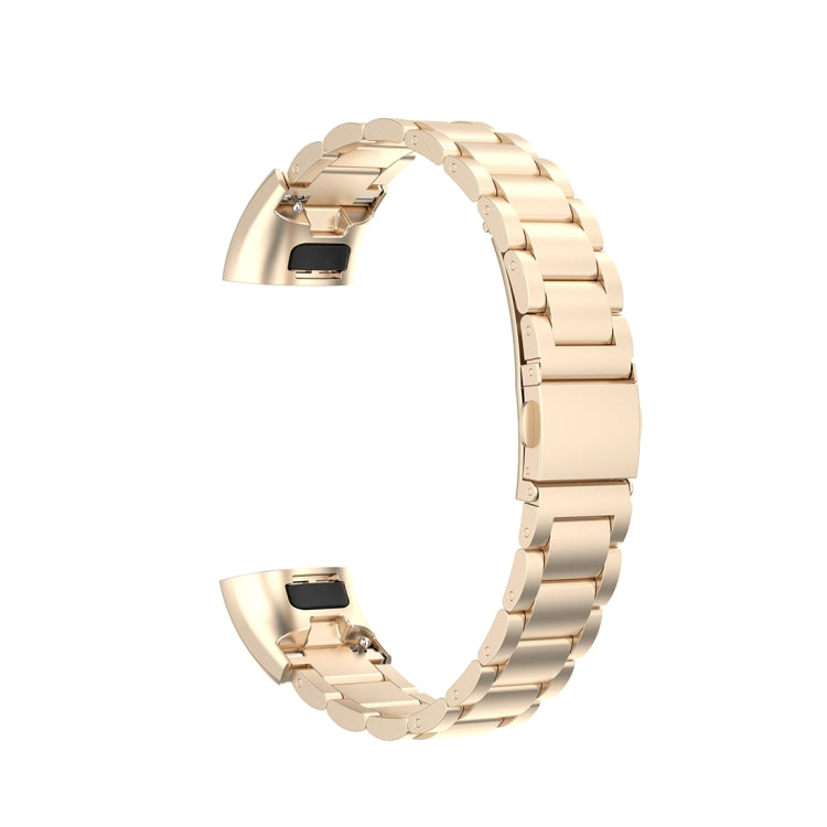 For Huawei Band 4 Pro (TER-B29S) / Band 3 Pro (TER-B29) / Band 3 (TER-B09) Three Beads Steel Wrist Strap Watchband(Champagne) by buy2fix