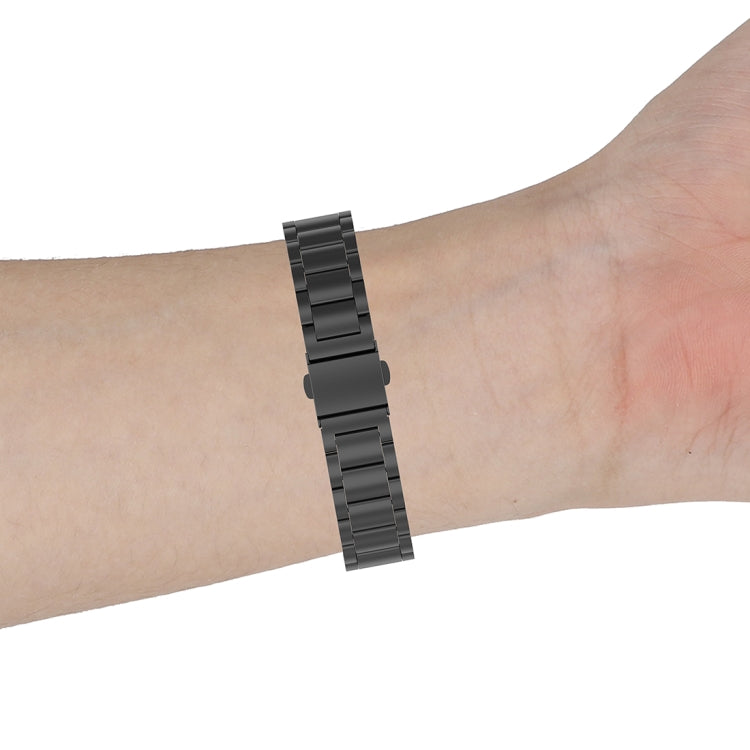 For Huawei Band 4 Pro (TER-B29S) / Band 3 Pro (TER-B29) / Band 3 (TER-B09) Three Beads Steel Wrist Strap Watchband(Silver) by buy2fix