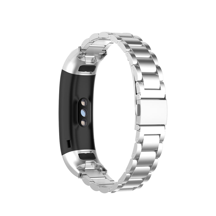 For Huawei Band 4 Pro (TER-B29S) / Band 3 Pro (TER-B29) / Band 3 (TER-B09) Three Beads Steel Wrist Strap Watchband(Silver) by buy2fix