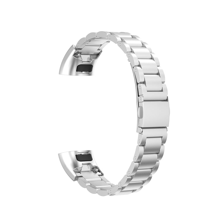 For Huawei Band 4 Pro (TER-B29S) / Band 3 Pro (TER-B29) / Band 3 (TER-B09) Three Beads Steel Wrist Strap Watchband(Silver) by buy2fix