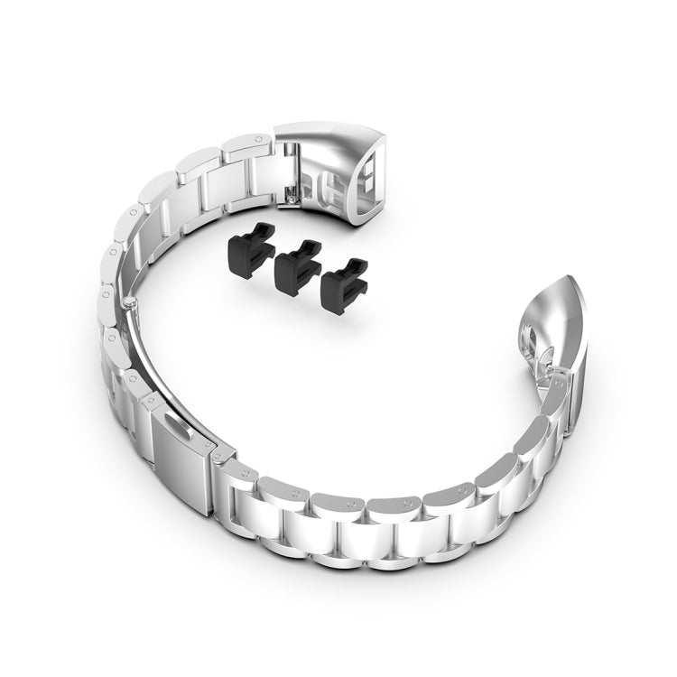 For Huawei Band 4 Pro (TER-B29S) / Band 3 Pro (TER-B29) / Band 3 (TER-B09) Three Beads Steel Wrist Strap Watchband(Silver) by buy2fix