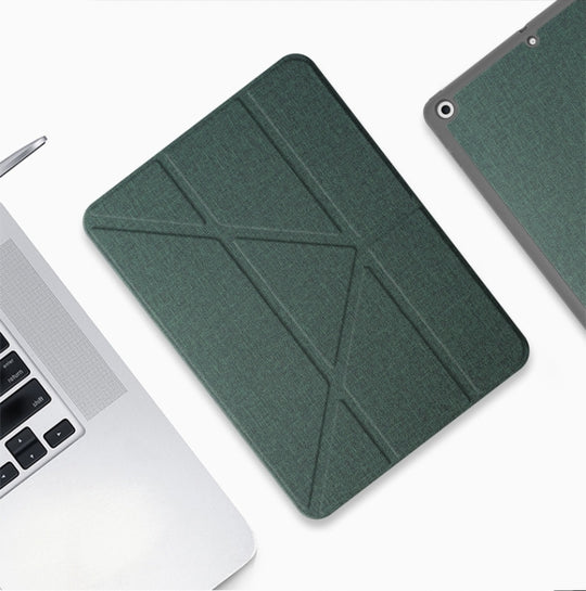For iPad 2025 / 2022 Mutural Multi-fold Smart Leather Tablet Case(Green)