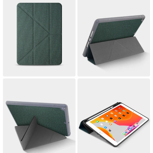 For iPad 2025 / 2022 Mutural Multi-fold Smart Leather Tablet Case(Green) - iPad 2025 / 2022 Cases by buy2fix | Online Shopping UK | buy2fix