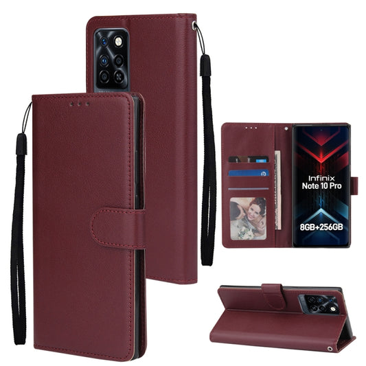 For Infinix Note 10 Pro Multifunctional Horizontal Flip Leather Case with Three Card Slot(Wine Red) - Infinix Cases by buy2fix | Online Shopping UK | buy2fix