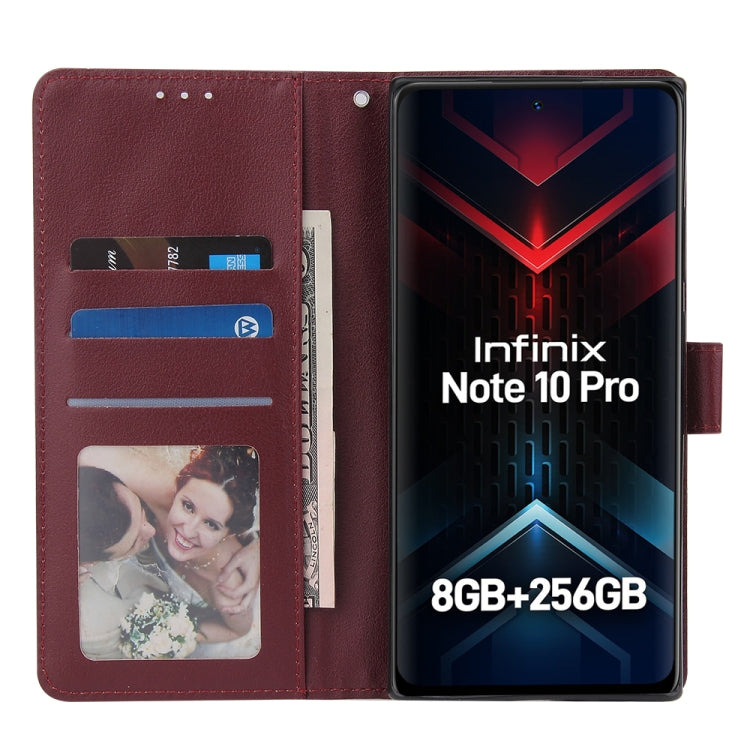 For Infinix Note 10 Pro Multifunctional Horizontal Flip Leather Case with Three Card Slot(Wine Red) - Infinix Cases by buy2fix | Online Shopping UK | buy2fix