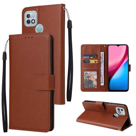 For Infinix Hot 10i Multifunctional Horizontal Flip Leather Case with Three Card Slot(Brown) - Infinix Cases by buy2fix | Online Shopping UK | buy2fix