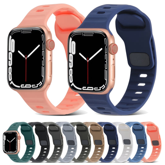 Sports Silicone Watch Band for Apple Watch Ultra 49mm&Watch Ultra 2 49mm / Series 9&8&7 45mm / SE 3&SE 2&6&SE&5&4 44mm / 3&2&1 42mm(Blackish Green) by buy2fix