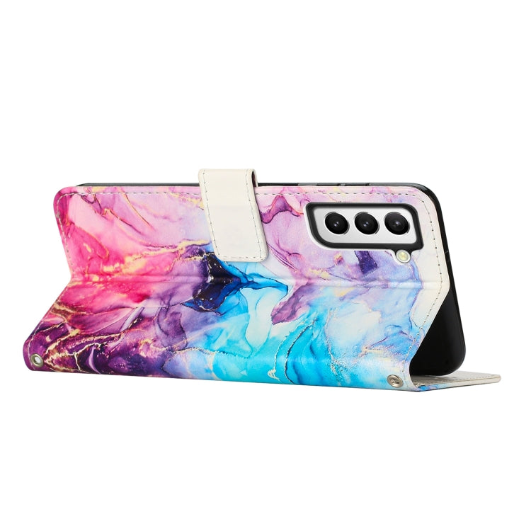 For Samsung Galaxy S23+ 5G Painted Marble Pattern Leather Phone Case(Pink Purple) - Galaxy S23+ 5G Cases by buy2fix | Online Shopping UK | buy2fix
