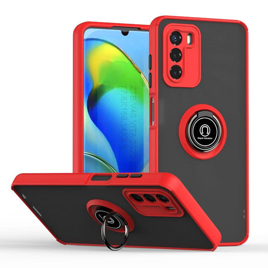 For Motorola Moto G42 Q Shadow 1 Series TPU + PC Phone Case with Ring(Red) - Motorola Cases by buy2fix | Online Shopping UK | buy2fix