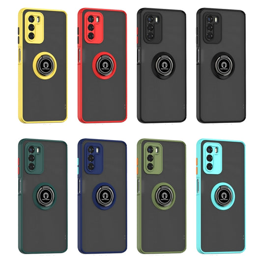 For Motorola Moto G42 Q Shadow 1 Series TPU + PC Phone Case with Ring(Black+Black) - Motorola Cases by buy2fix | Online Shopping UK | buy2fix
