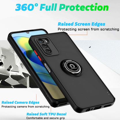 For Motorola Moto G42 Q Shadow 1 Series TPU + PC Phone Case with Ring(Red) - Motorola Cases by buy2fix | Online Shopping UK | buy2fix