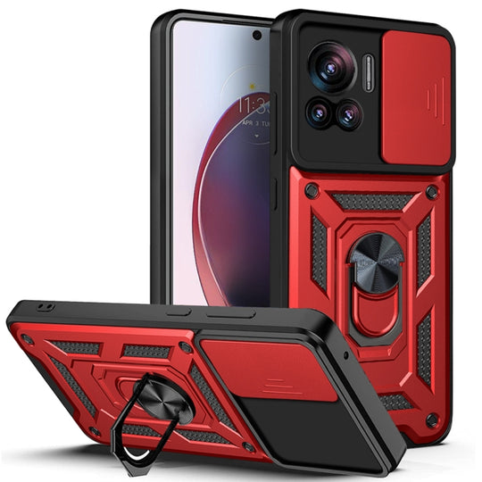 Pour Motorola Edge 30 Ultra Slide Camera Cover Design TPU + PC Phone Case (Rouge)