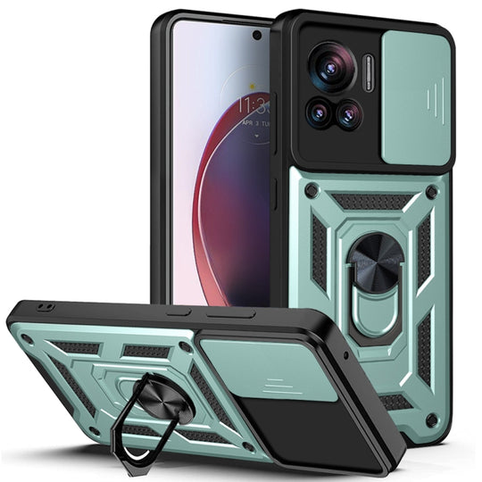 Pour Motorola Edge 30 Ultra Slide Camera Cover Design TPU + PC Phone Case (Vert)