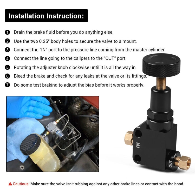 Car Brake Bias Proportioning Valve Pressure Regulator with 1/8-27 NPT Connectors - Brake System by buy2fix | Online Shopping UK | buy2fix