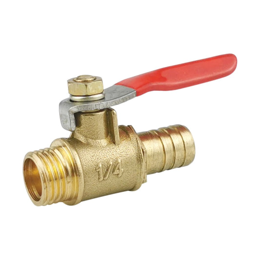 LAIZE Pneumatic Hose Connector Copper Ball Valve, Specification:Outside 2-Barb 10mm - Valve Series by LAIZE | Online Shopping UK | buy2fix