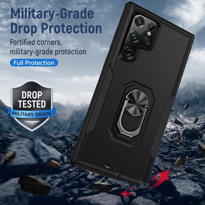 For Samsung Galaxy S23 Ultra 5G Pioneer Armor PC + TPU Holder Phone Case(Black) - Galaxy S23 Ultra 5G Cases by buy2fix | Online Shopping UK | buy2fix