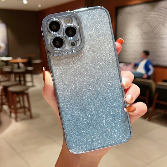 For iPhone 13 Pro High Transparent Gradient Color Glitter TPU Phone Case(Blue) - iPhone 13 Pro Cases by buy2fix | Online Shopping UK | buy2fix