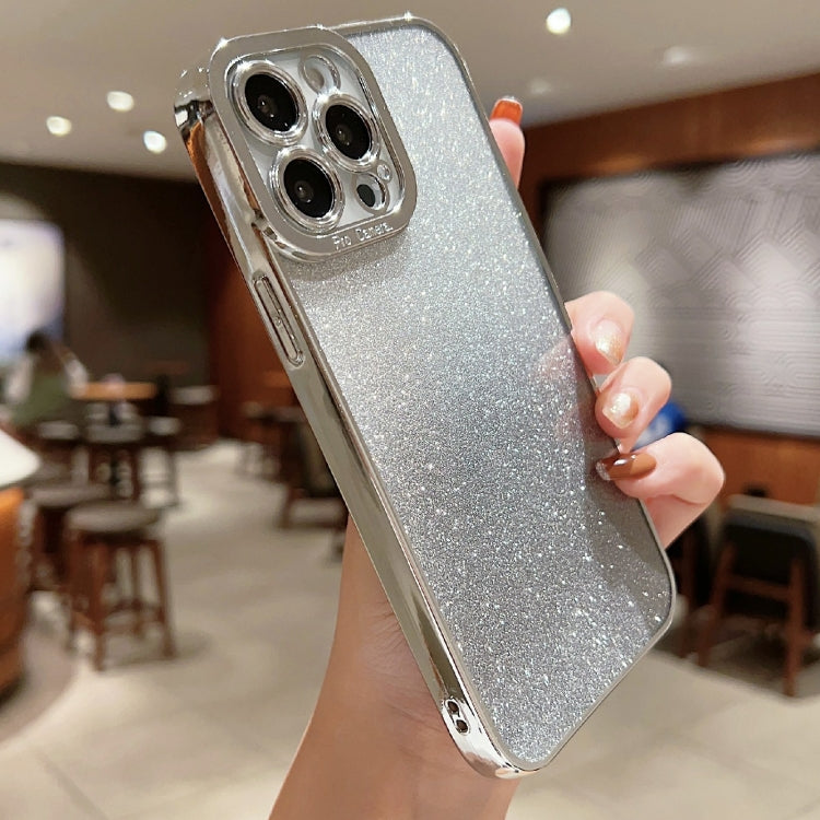 For iPhone 13 Pro High Transparent Gradient Color Glitter TPU Phone Case(Gold) - iPhone 13 Pro Cases by buy2fix | Online Shopping UK | buy2fix