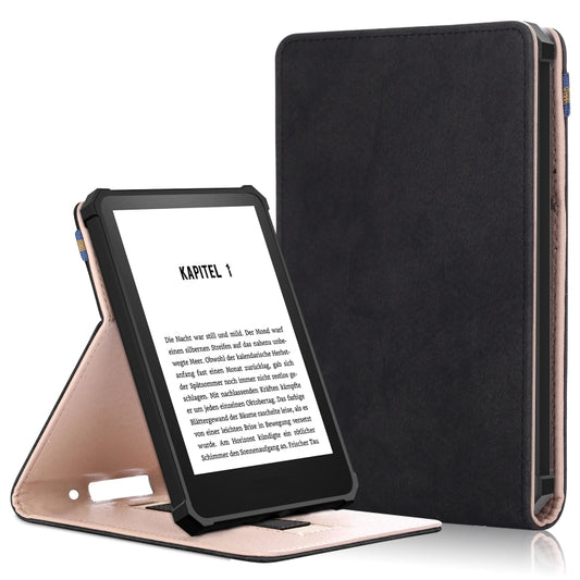 For Amazon Kindle 11th Gen 2022 6.0 inch Marble Cloth Texture Leather Tablet Smart Case(Black) - Amazon by buy2fix | Online Shopping UK | buy2fix