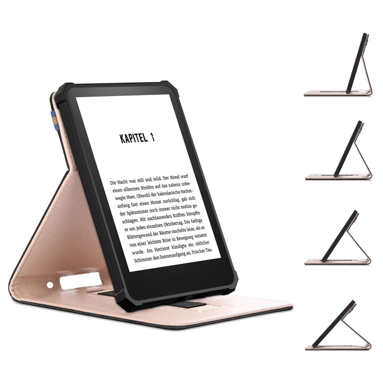 For Amazon Kindle 11th Gen 2022 6.0 inch Marble Cloth Texture Leather Tablet Smart Case(Black) - Amazon by buy2fix | Online Shopping UK | buy2fix