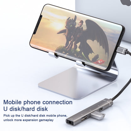 USB-C / Type-C to 3.5mm + 2USB + Type-C HUB Docking Station(Grey) by buy2fix