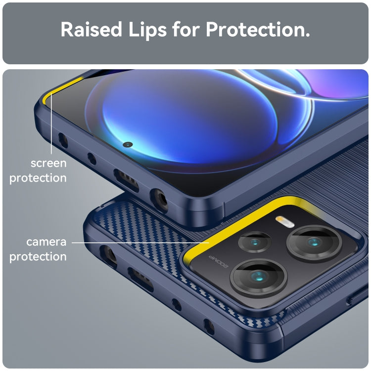 For Xiaomi Redmi Note 12 Pro+ China / Global Brushed Texture Carbon Fiber TPU Phone Case(Blue) by buy2fix