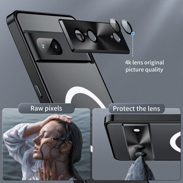 For Google Pixel 7 MagSafe Magnetic Frosted Metal Phone Case(Black) - Google Cases by buy2fix | Online Shopping UK | buy2fix