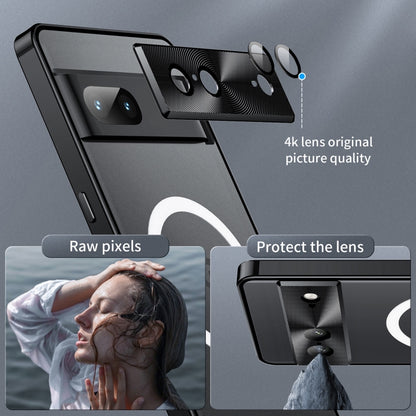 For Google Pixel 7 MagSafe Magnetic Frosted Metal Phone Case(Black) - Google Cases by buy2fix | Online Shopping UK | buy2fix