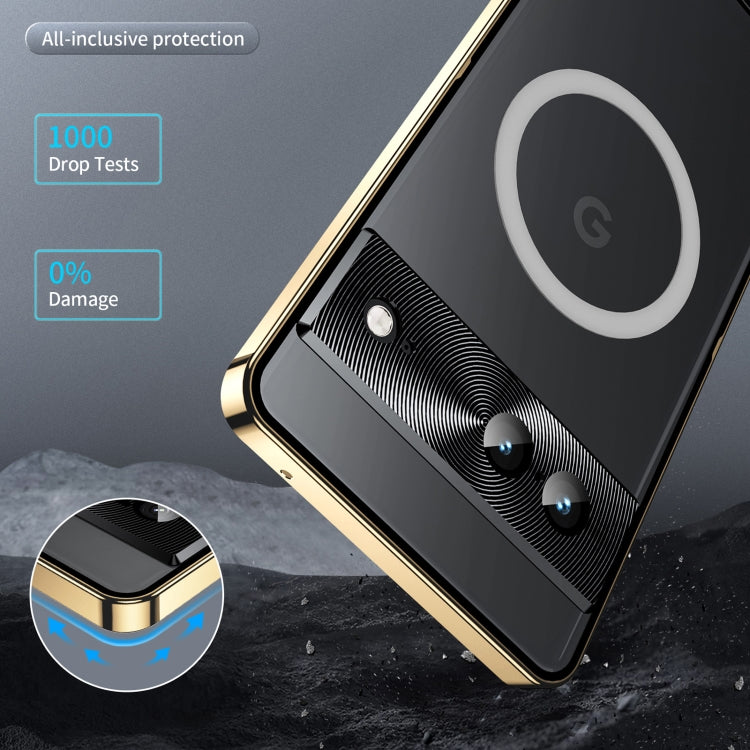 For Google Pixel 7 MagSafe Magnetic Frosted Metal Phone Case(Gold) by buy2fix