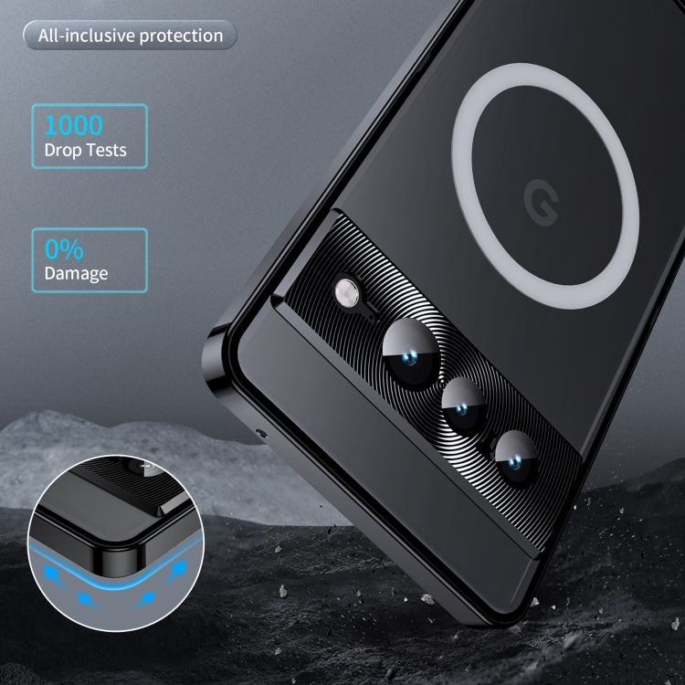 For Google Pixel 7 Pro MagSafe Magnetic Frosted Metal Phone Case(Black) by buy2fix