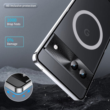 For Google Pixel 7a MagSafe Magnetic Frosted Metal Phone Case(Silver) by buy2fix
