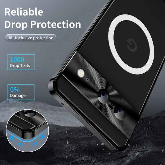 For Google Pixel 8 MagSafe Magnetic Frosted Metal Phone Case(Black) - Google Cases by buy2fix | Online Shopping UK | buy2fix