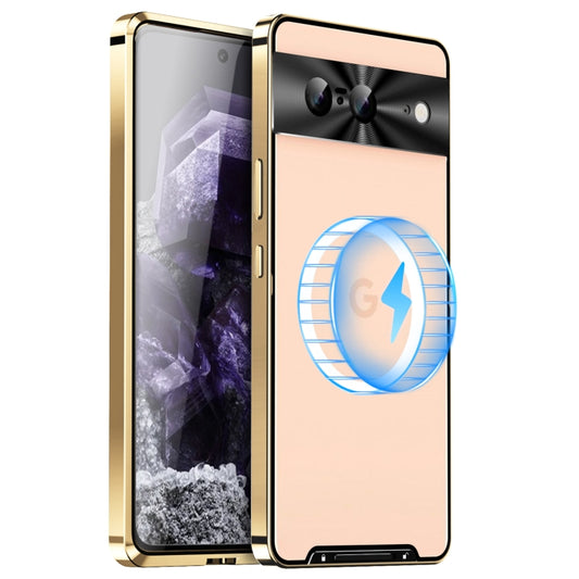 For Google Pixel 8 MagSafe Magnetic Frosted Metal Phone Case(Gold) - Google Cases by buy2fix | Online Shopping UK | buy2fix