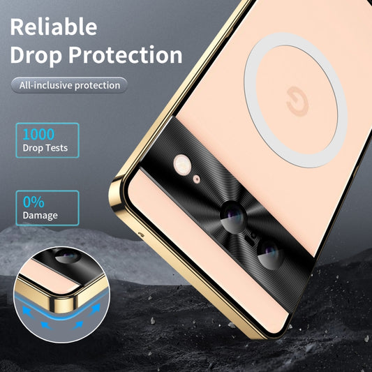 For Google Pixel 8 MagSafe Magnetic Frosted Metal Phone Case(Gold) - Google Cases by buy2fix | Online Shopping UK | buy2fix