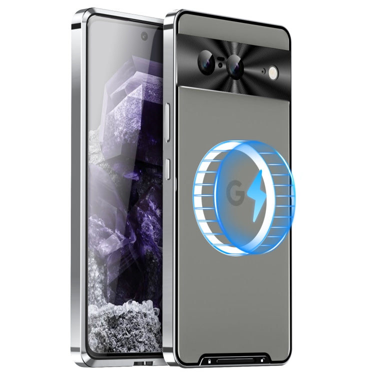 For Google Pixel 8 MagSafe Magnetic Frosted Metal Phone Case(Silver) by buy2fix