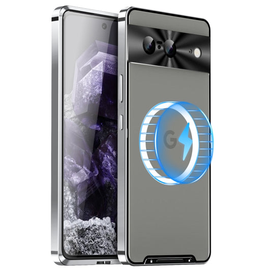 For Google Pixel 8 MagSafe Magnetic Frosted Metal Phone Case(Silver) - Google Cases by buy2fix | Online Shopping UK | buy2fix