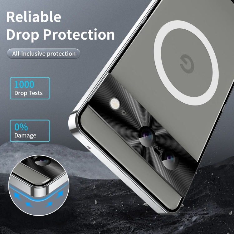 For Google Pixel 8 MagSafe Magnetic Frosted Metal Phone Case(Silver) by buy2fix
