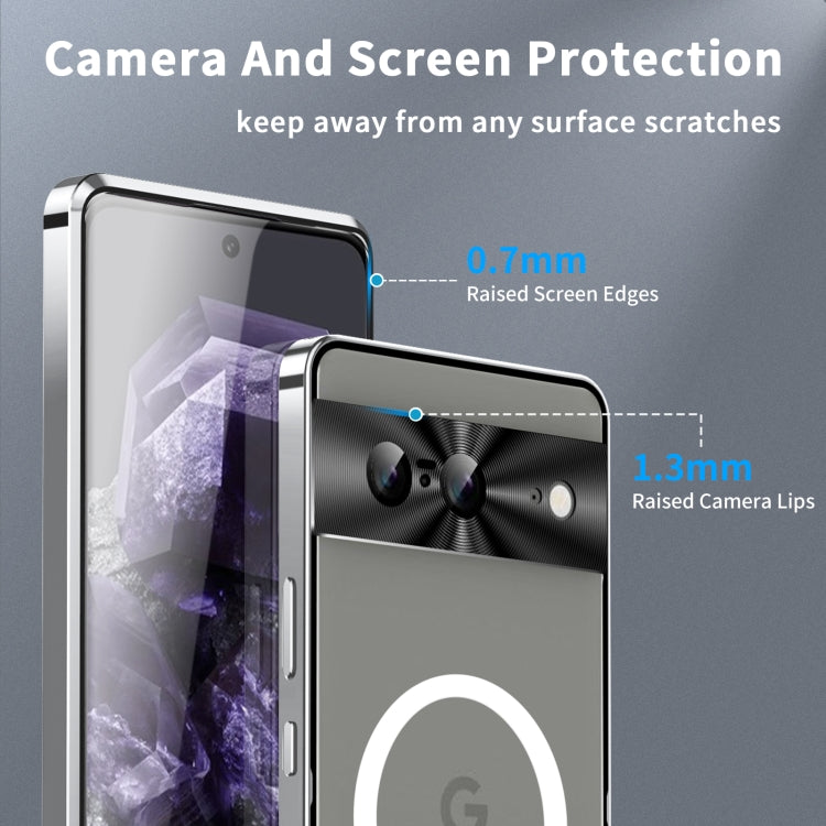 For Google Pixel 8 MagSafe Magnetic Frosted Metal Phone Case(Silver) by buy2fix