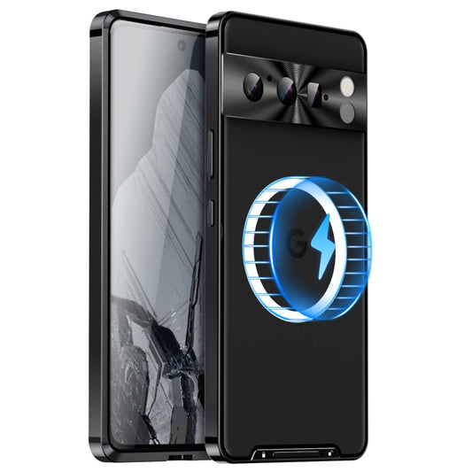 For Google Pixel 8 Pro MagSafe Magnetic Frosted Metal Phone Case(Black) - Google Cases by buy2fix | Online Shopping UK | buy2fix