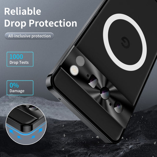 For Google Pixel 8 Pro MagSafe Magnetic Frosted Metal Phone Case(Black) - Google Cases by buy2fix | Online Shopping UK | buy2fix