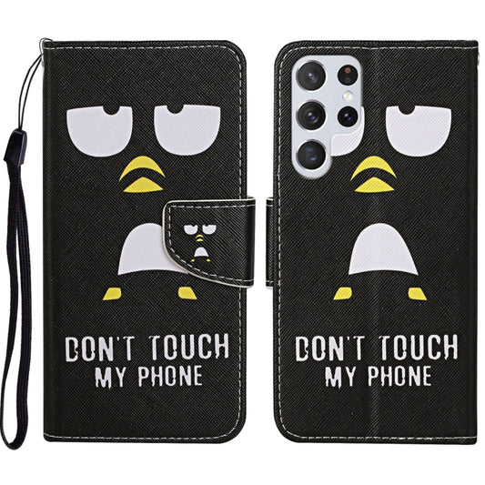 For Samsung Galaxy S23 Ultra 5G Colored Drawing Pattern Leather Phone Case(Penguin) - Galaxy S23 Ultra 5G Cases by buy2fix | Online Shopping UK | buy2fix