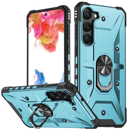 For Samsung Galaxy S23 5G Ring Holder Phone Case(Light Blue) - Galaxy S23 5G Cases by buy2fix | Online Shopping UK | buy2fix