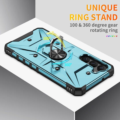 For Samsung Galaxy S23 5G Ring Holder Phone Case(Light Blue) - Galaxy S23 5G Cases by buy2fix | Online Shopping UK | buy2fix