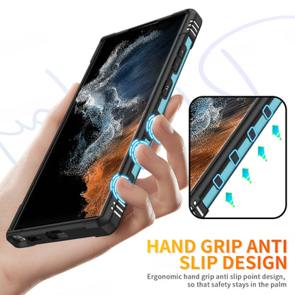 For Samsung Galaxy S23 Ultra 5G Ring Holder Phone Case(Light Blue) - Galaxy S23 Ultra 5G Cases by buy2fix | Online Shopping UK | buy2fix