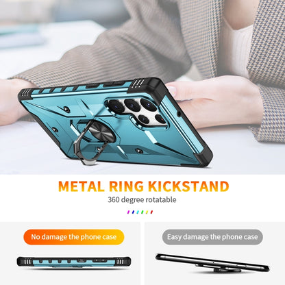 For Samsung Galaxy S23 Ultra 5G Ring Holder Phone Case(Light Blue) - Galaxy S23 Ultra 5G Cases by buy2fix | Online Shopping UK | buy2fix
