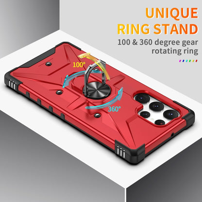 For Samsung Galaxy S23 Ultra 5G Ring Holder Phone Case(Red) - Galaxy S23 Ultra 5G Cases by buy2fix | Online Shopping UK | buy2fix