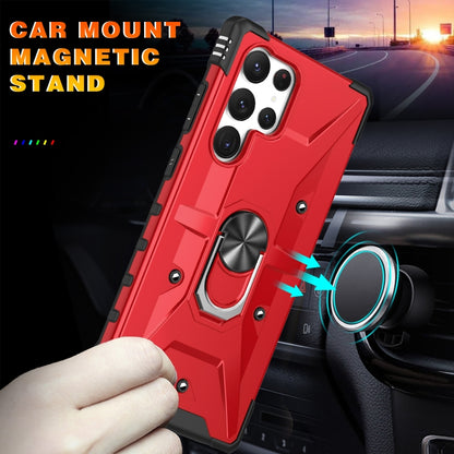 For Samsung Galaxy S23 Ultra 5G Ring Holder Phone Case(Red) - Galaxy S23 Ultra 5G Cases by buy2fix | Online Shopping UK | buy2fix