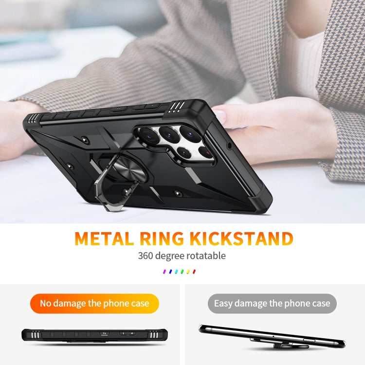 For Samsung Galaxy S23 Ultra 5G Ring Holder Phone Case(Black) - Galaxy S23 Ultra 5G Cases by buy2fix | Online Shopping UK | buy2fix