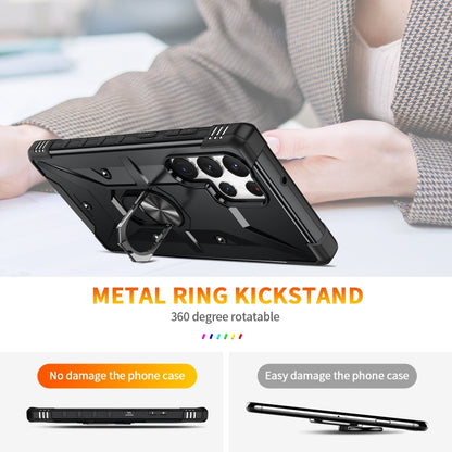 For Samsung Galaxy S23 Ultra 5G Ring Holder Phone Case(Black) - Galaxy S23 Ultra 5G Cases by buy2fix | Online Shopping UK | buy2fix