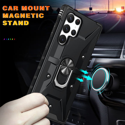 For Samsung Galaxy S23 Ultra 5G Ring Holder Phone Case(Black) - Galaxy S23 Ultra 5G Cases by buy2fix | Online Shopping UK | buy2fix